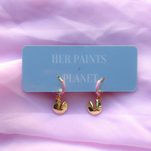 Fortune Cookie Mini Hoop Earrings
