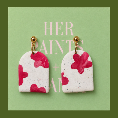 Pink Floral Arch Earrings
