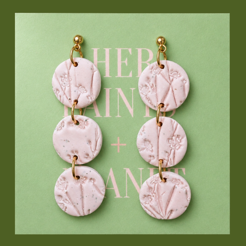 Soft Pink Round Trio Earrings