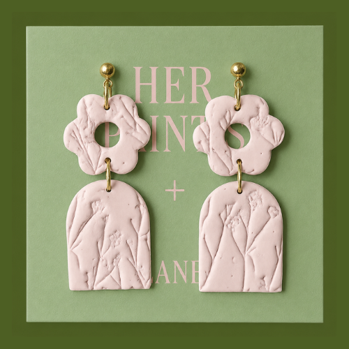 Soft Pink Wildflower Arch Earrings