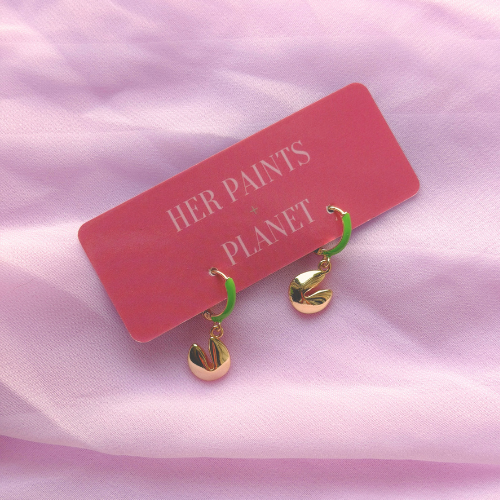 Fortune Cookie Mini Hoop Earrings