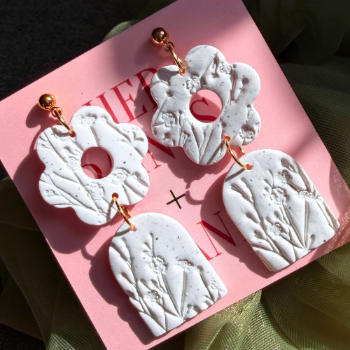 White Wildflower Earrings