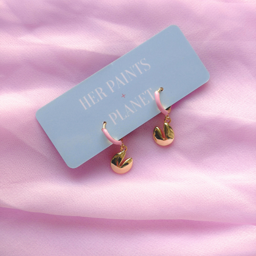 Fortune Cookie Mini Hoop Earrings