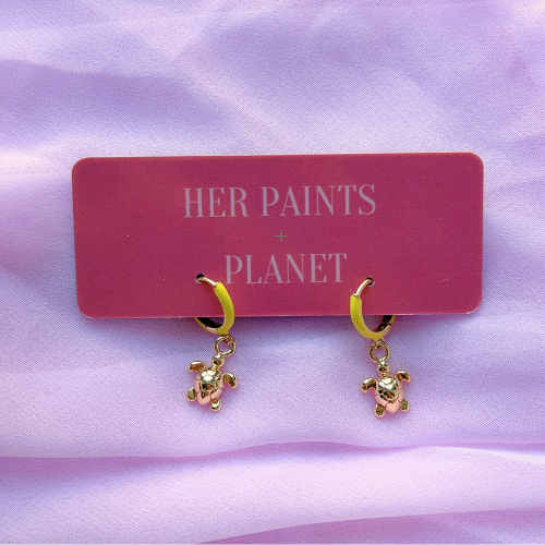 Turtle Mini Hoop Earrings