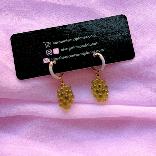 Green Grapes Mini Hoop Earrings