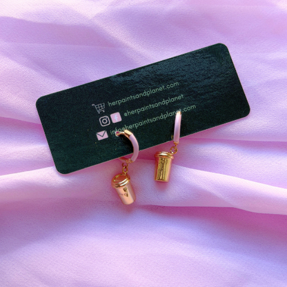 Coffee Mini Hoop Earrings